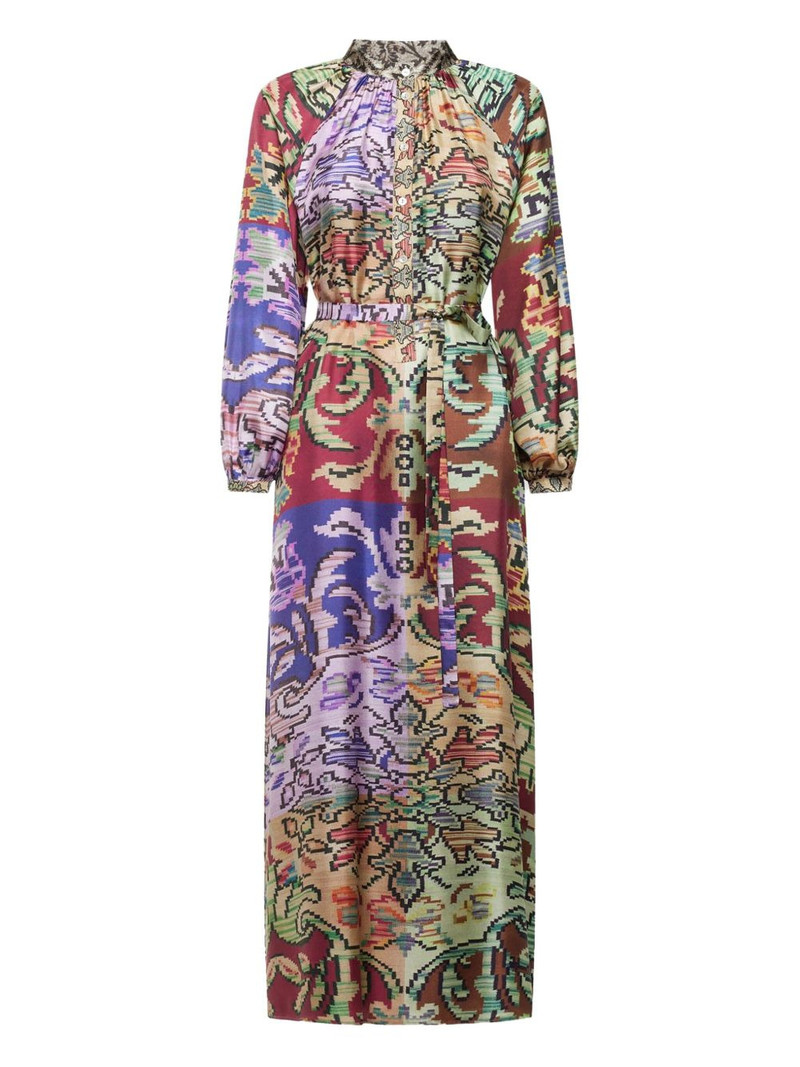 abstract-pattern belted maxi dress 1