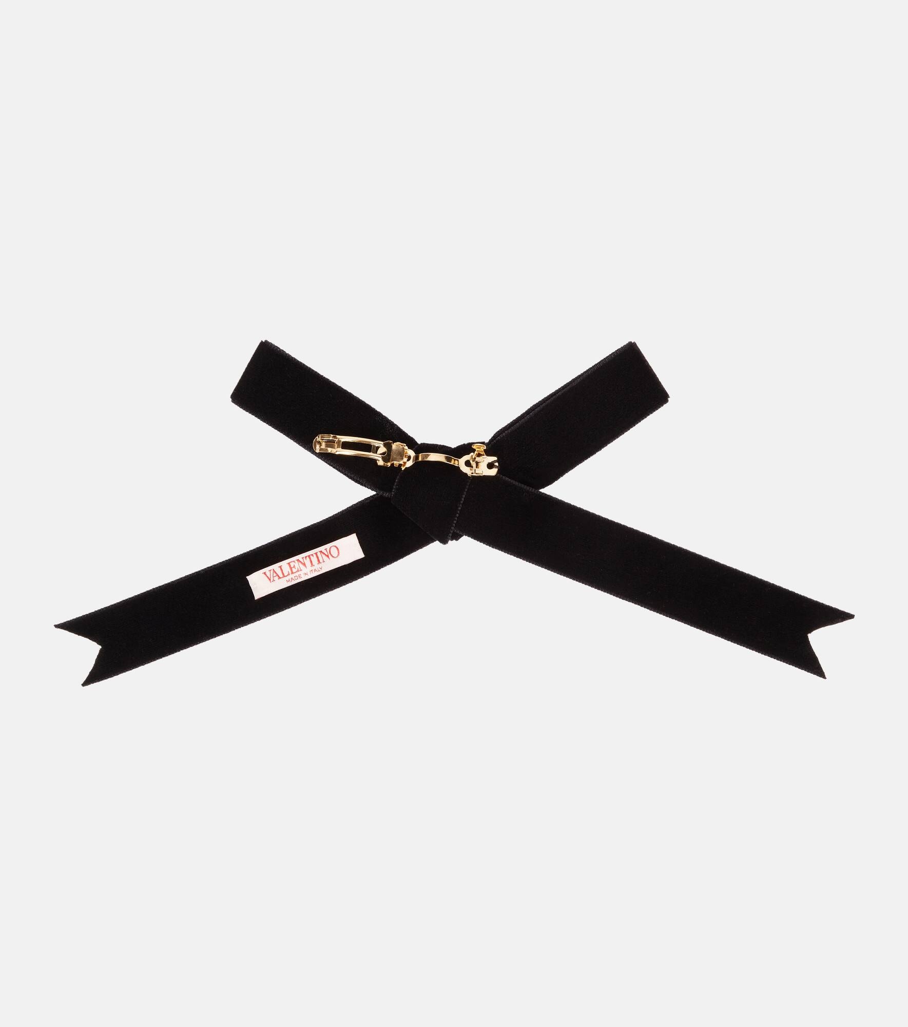 VLogo velvet hair clip - 4