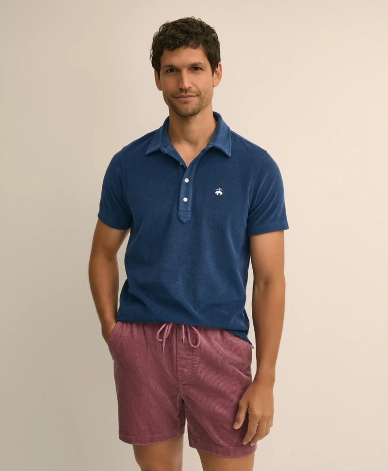 Cotton Blend Terry Cloth Polo Shirt 1