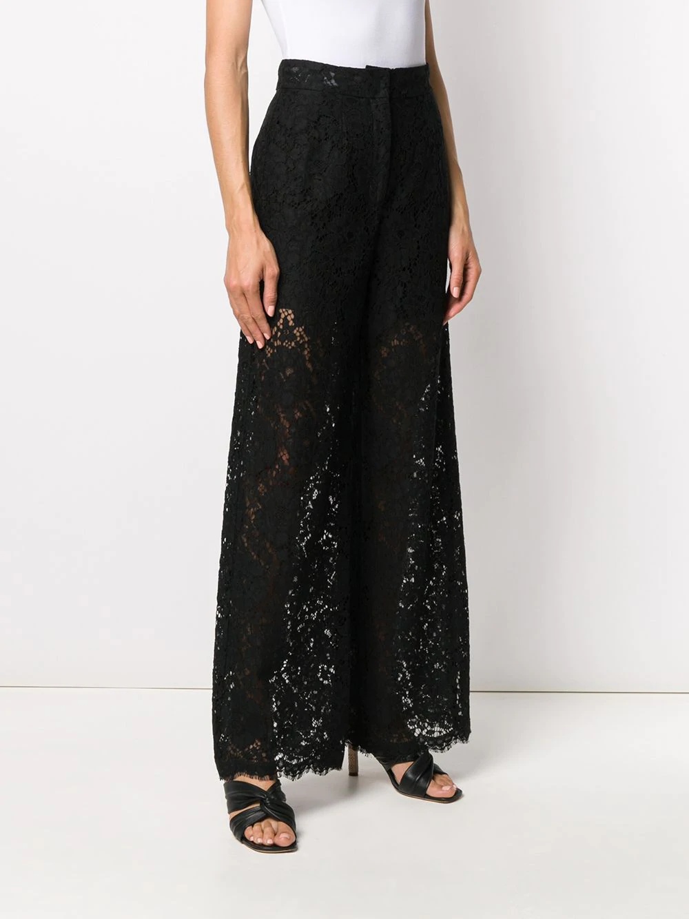 floral lace pattern trousers - 3