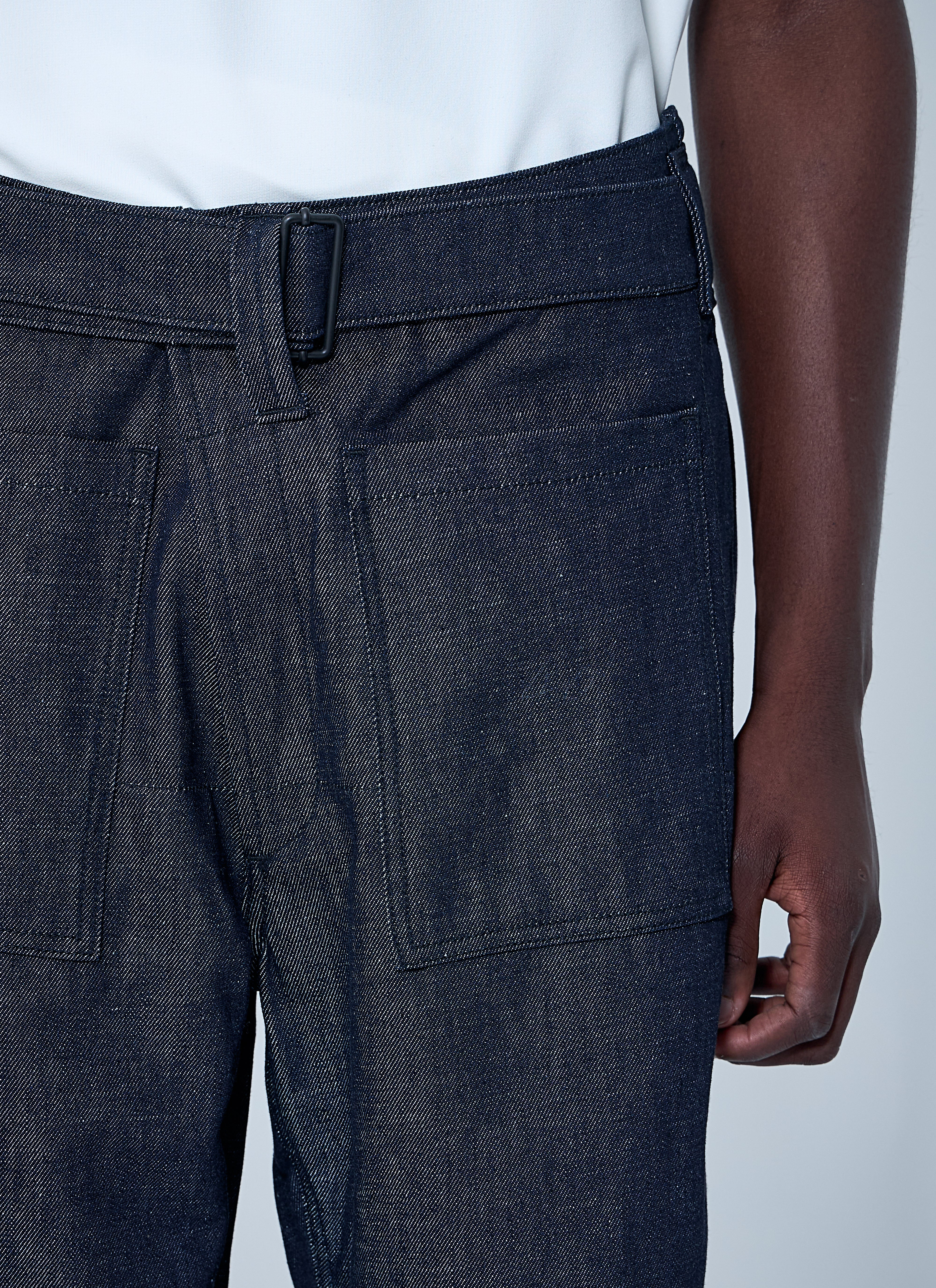 Mugler Men Belted Denim Jeans - 5