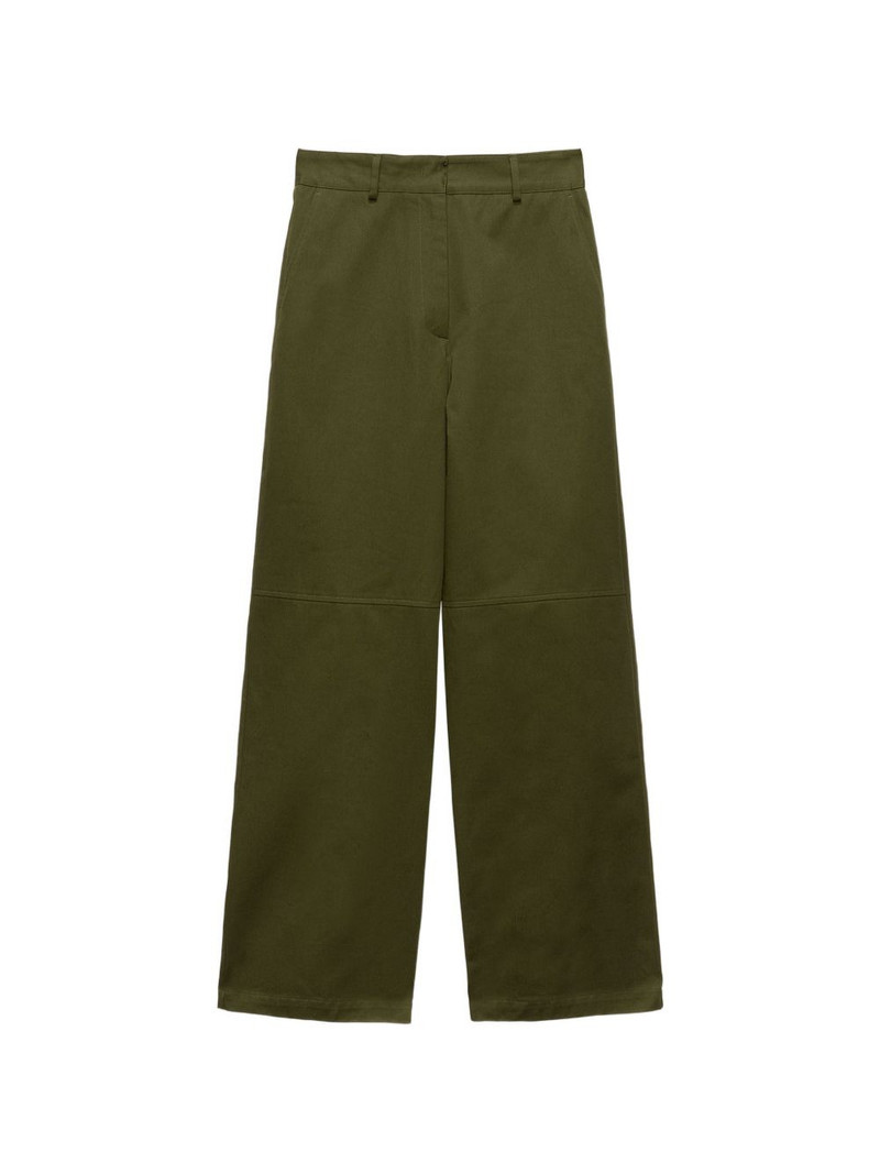 wide-leg panelled cotton trousers 1