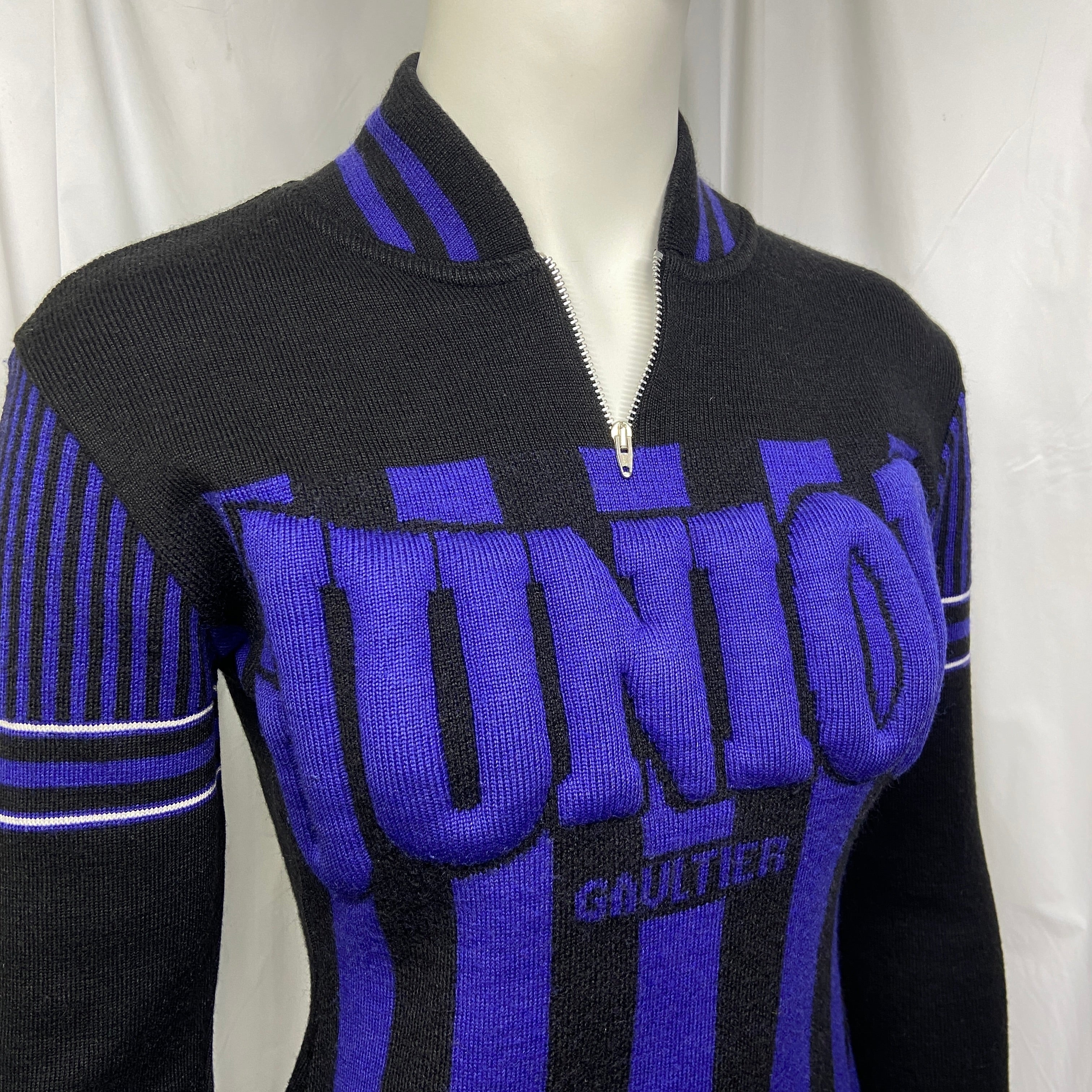 Jean paul gaultier fw92 junior gaultier 3d logo knit sweater - 3