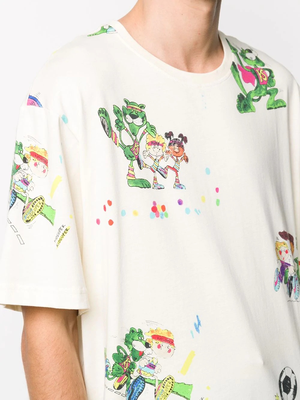 cartoon-print crew neck T-Shirt  - 5