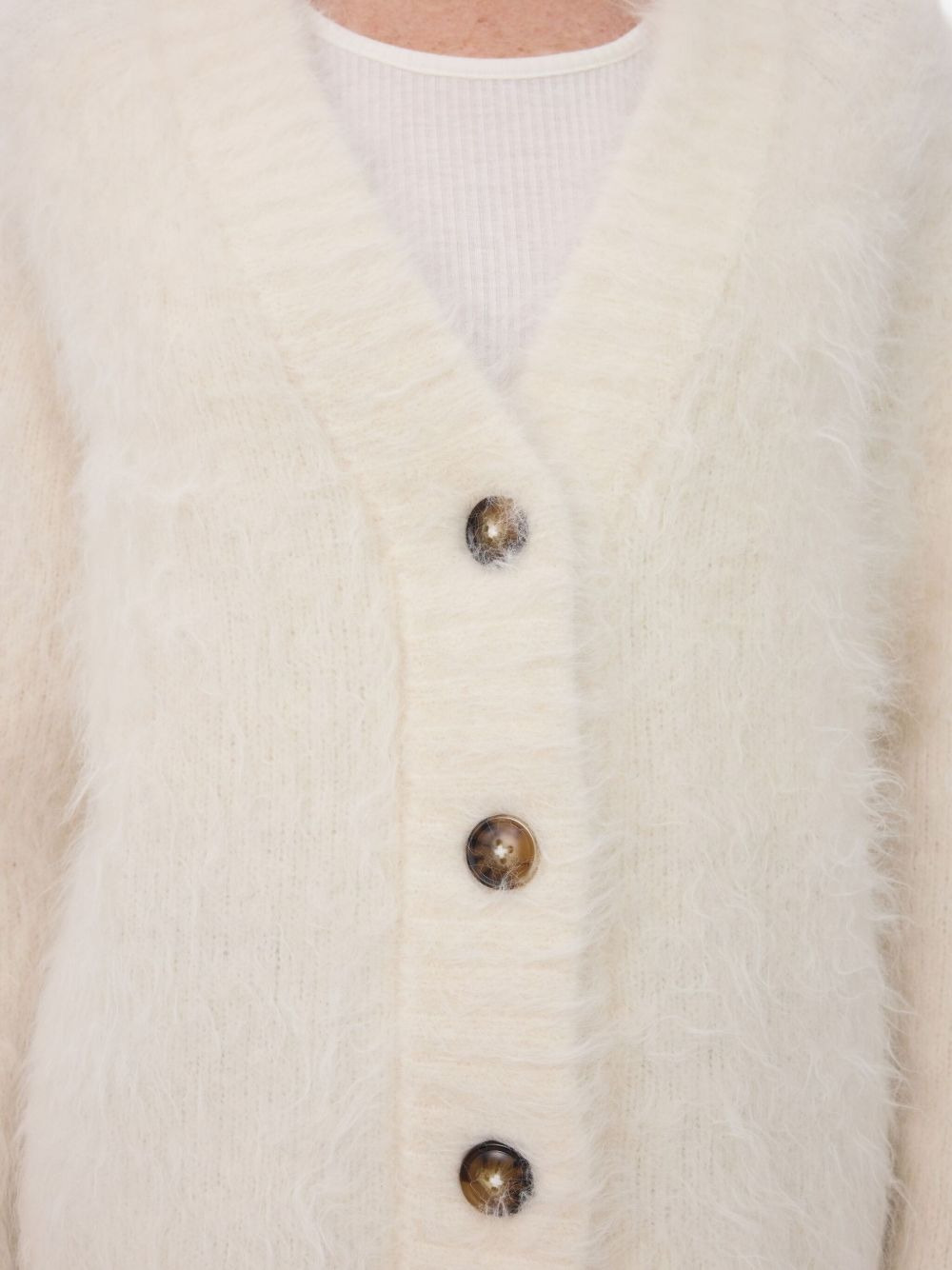 LYNN hairy V-neck cardigan - 5
