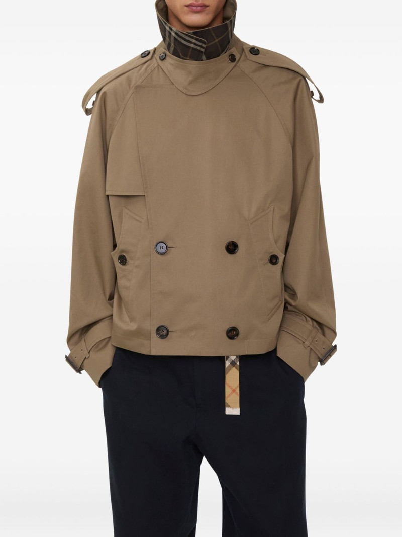 Burberry cropped gabardine trench-coat outlook
