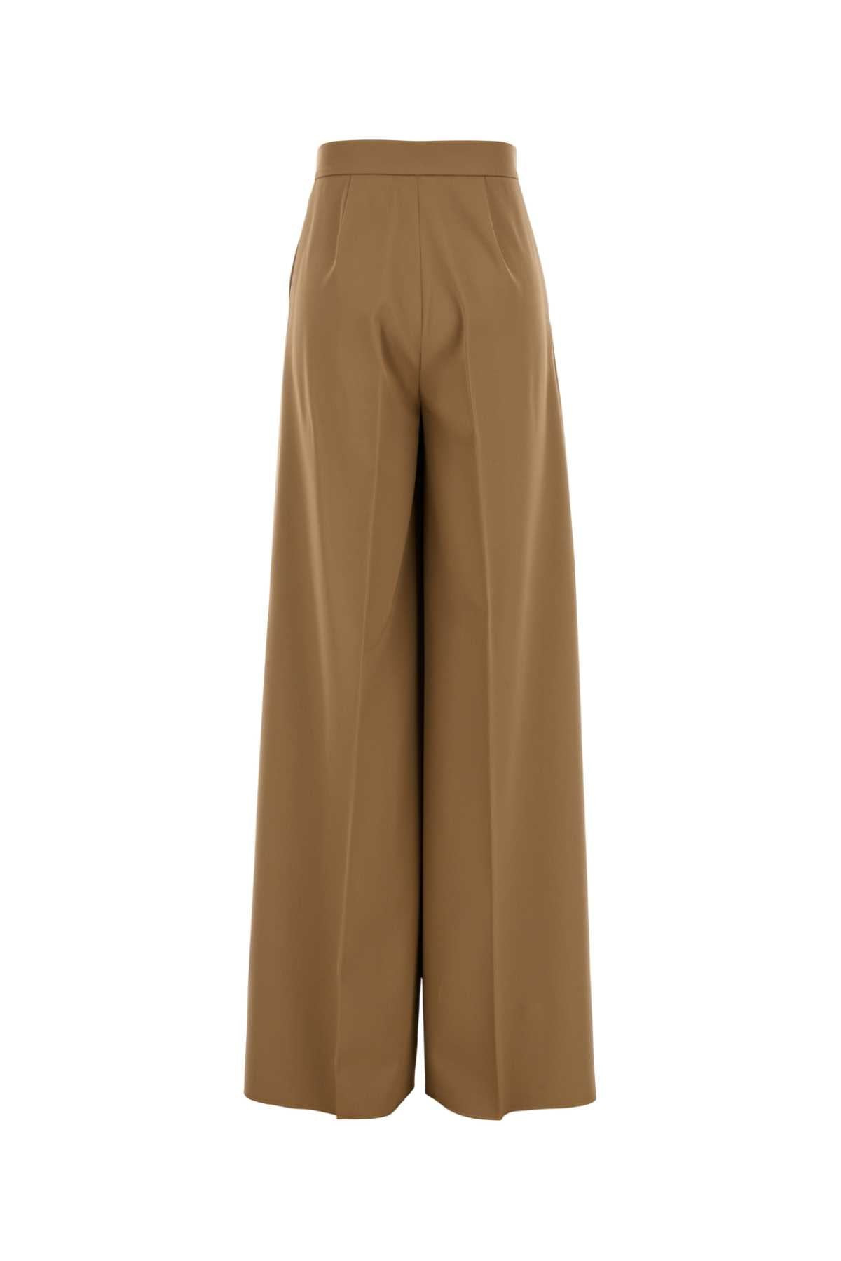 Max Mara Women Camel Wool Ninfa Wide-Leg Pant - 2