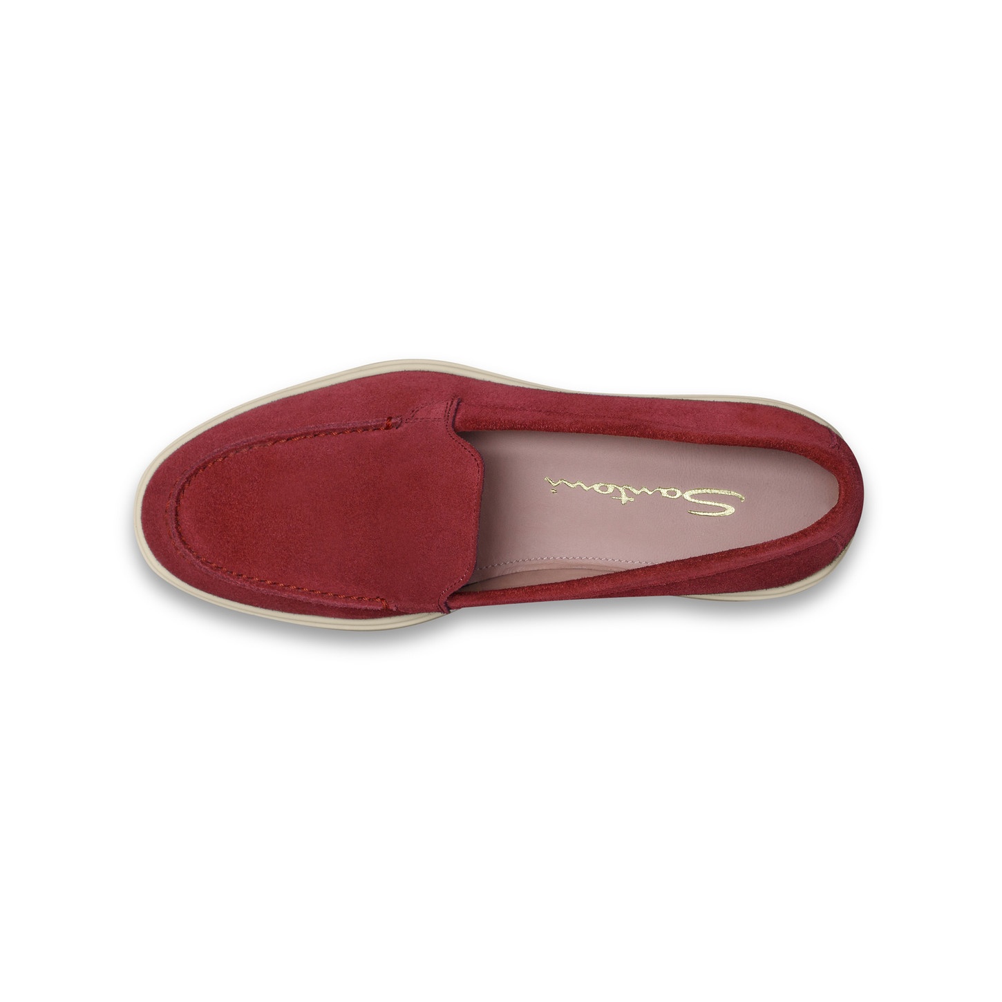 Women's red suede loafer - 5