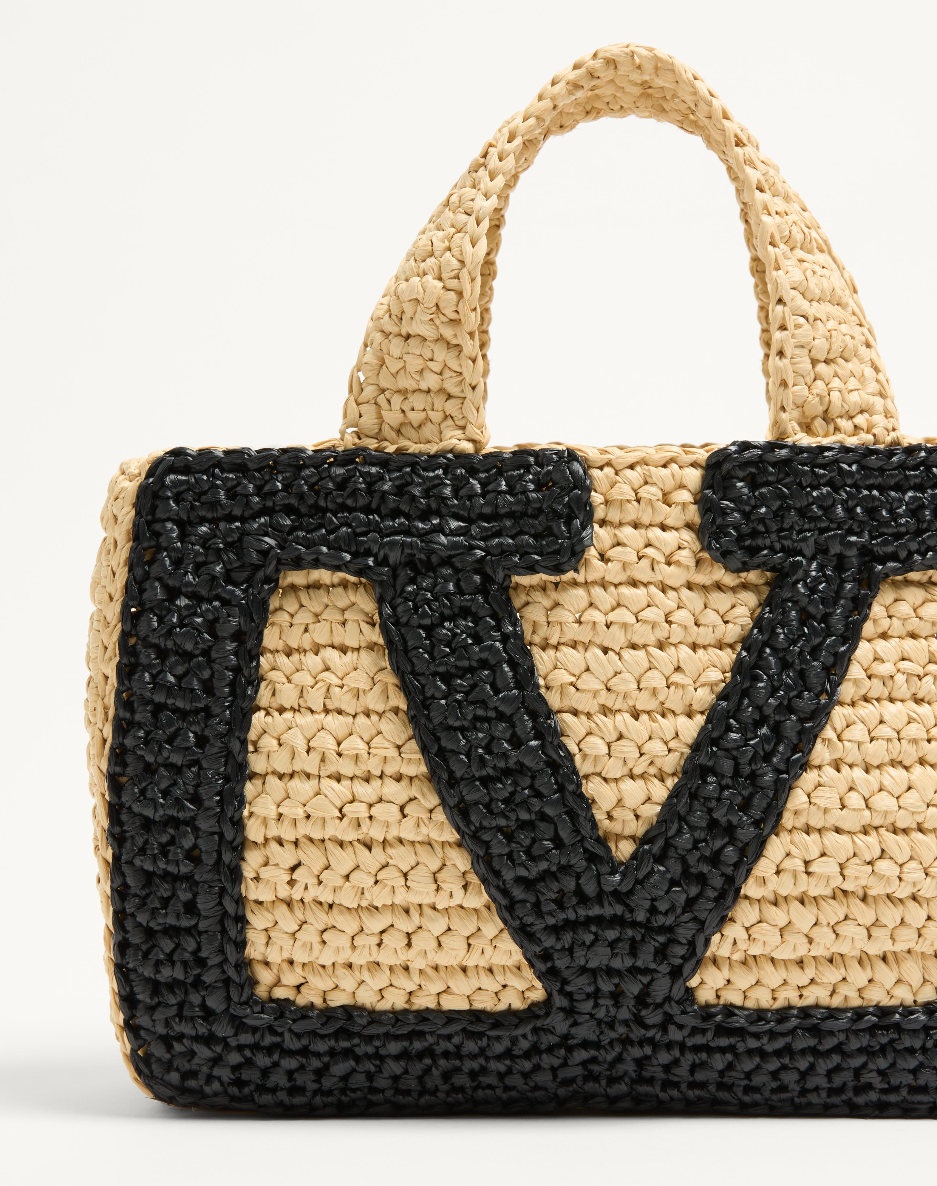 VALENTINO GARAVANI VIVA SUPERSTAR SMALL SYNTHETIC RAFFIA SHOPPING BAG - 7
