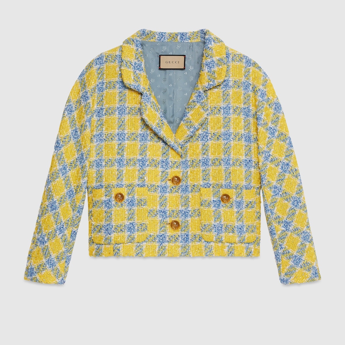 Check lamé tweed jacket - 1