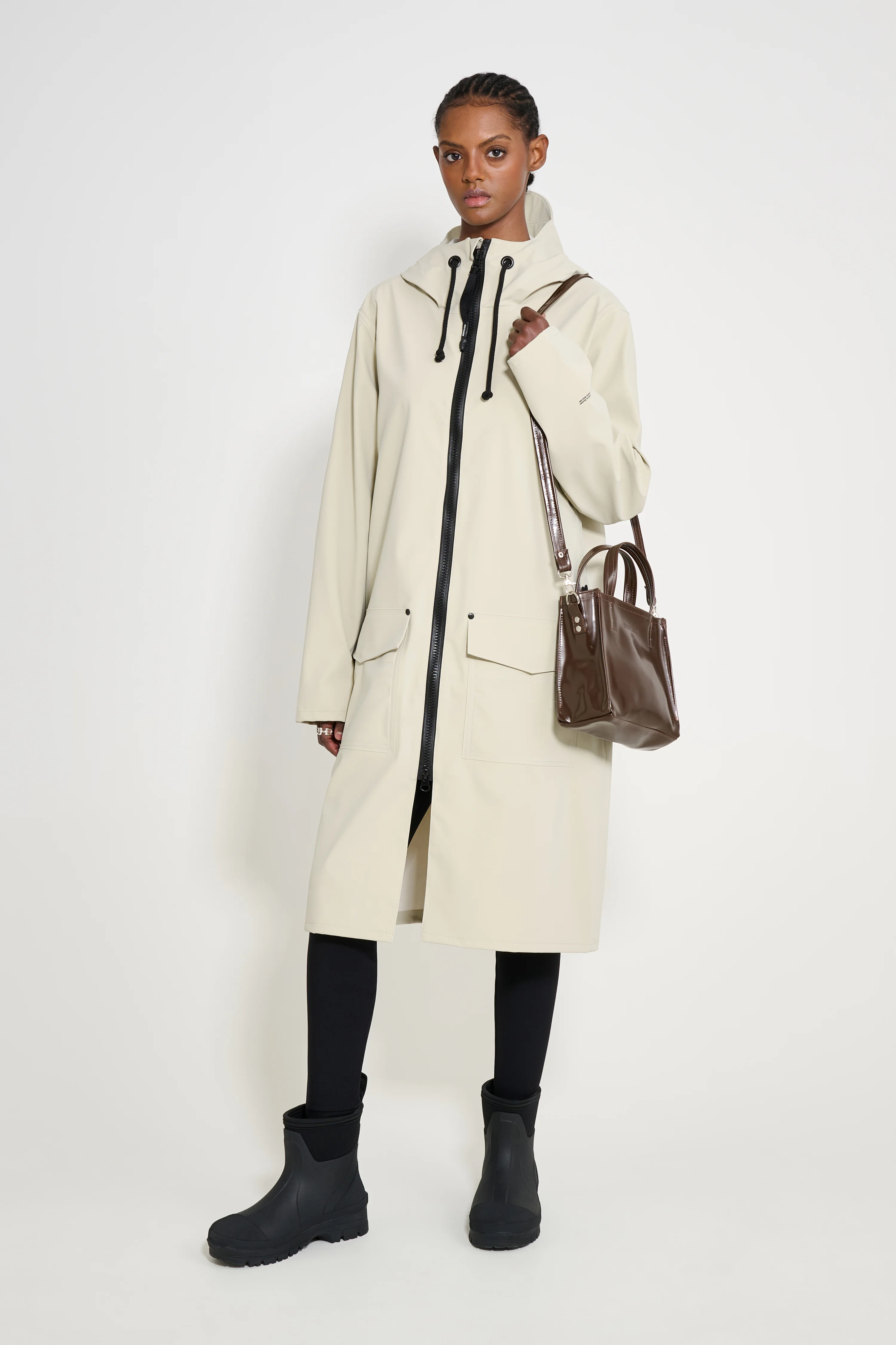 Stockholm Long Patch Raincoat Pelican - 1
