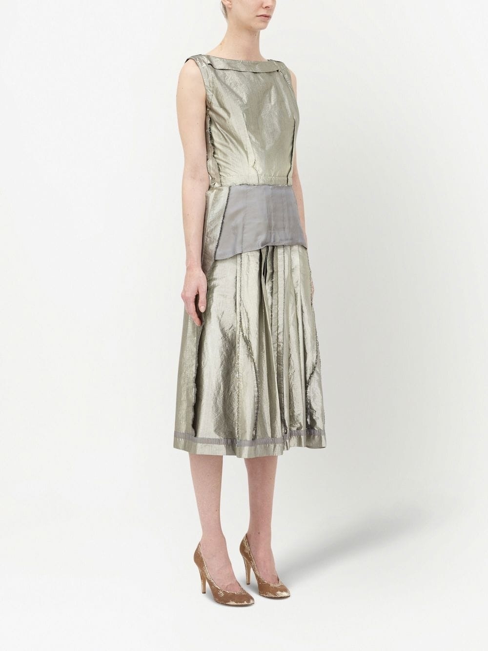patchwork midi dress - 3