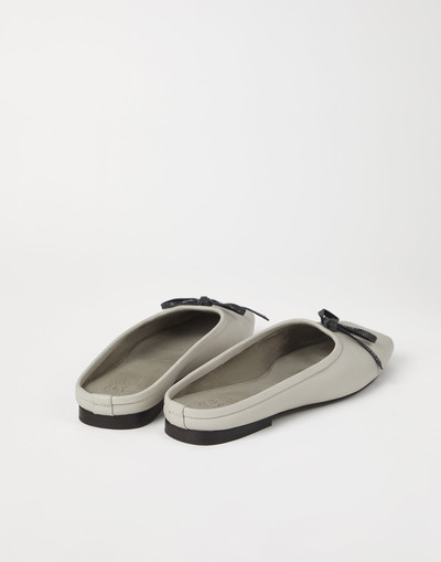 Brunello Cucinelli Nappa leather flats with shiny bow outlook