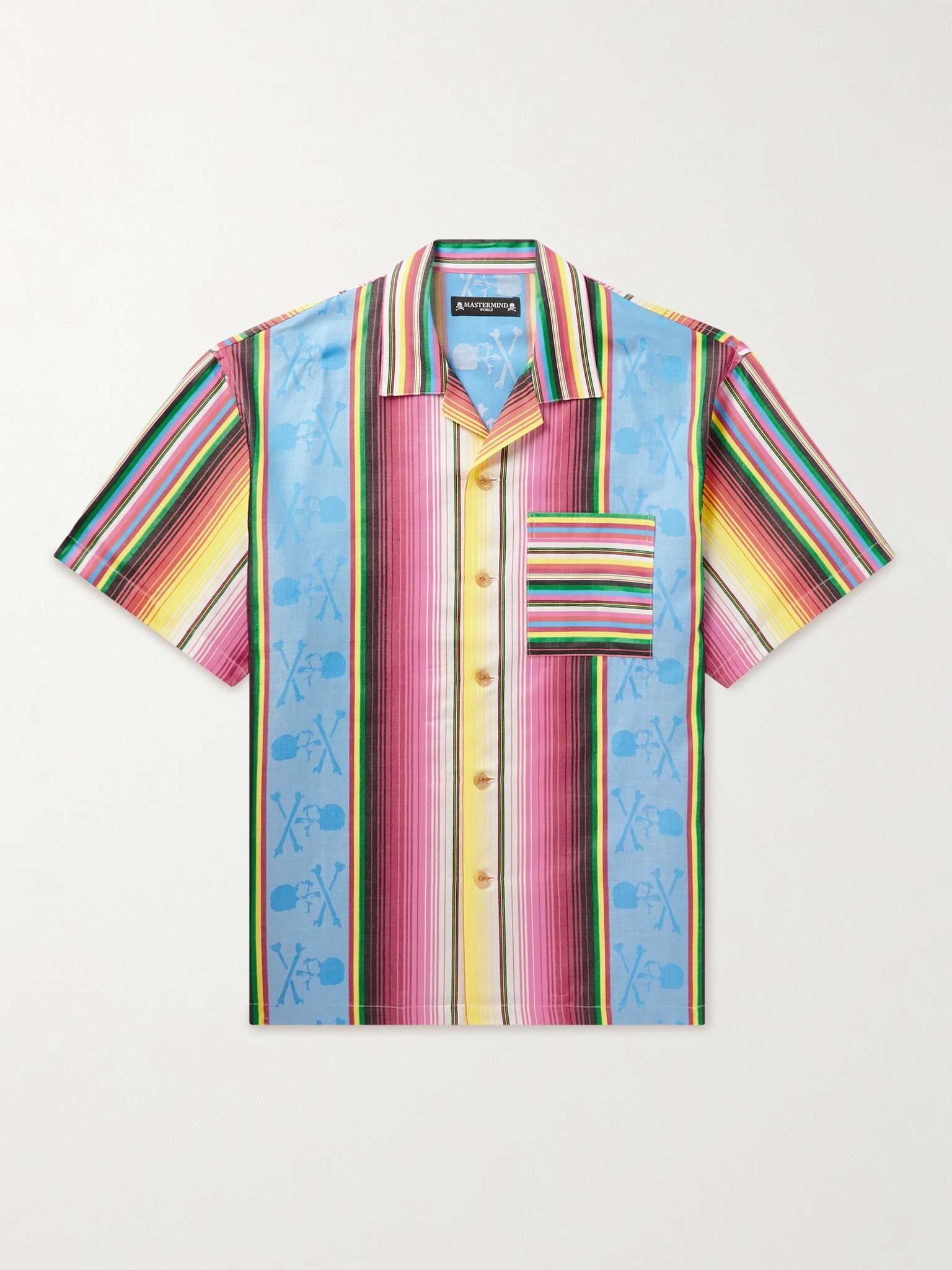 Camp-Collar Striped Cotton-Jacquard Shirt - 1