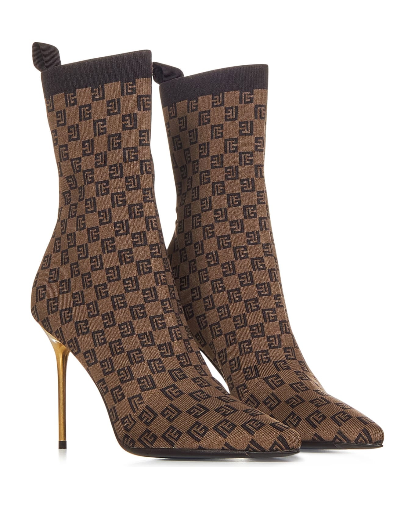 Skye Ankle Boots In Brown Elastane - 2
