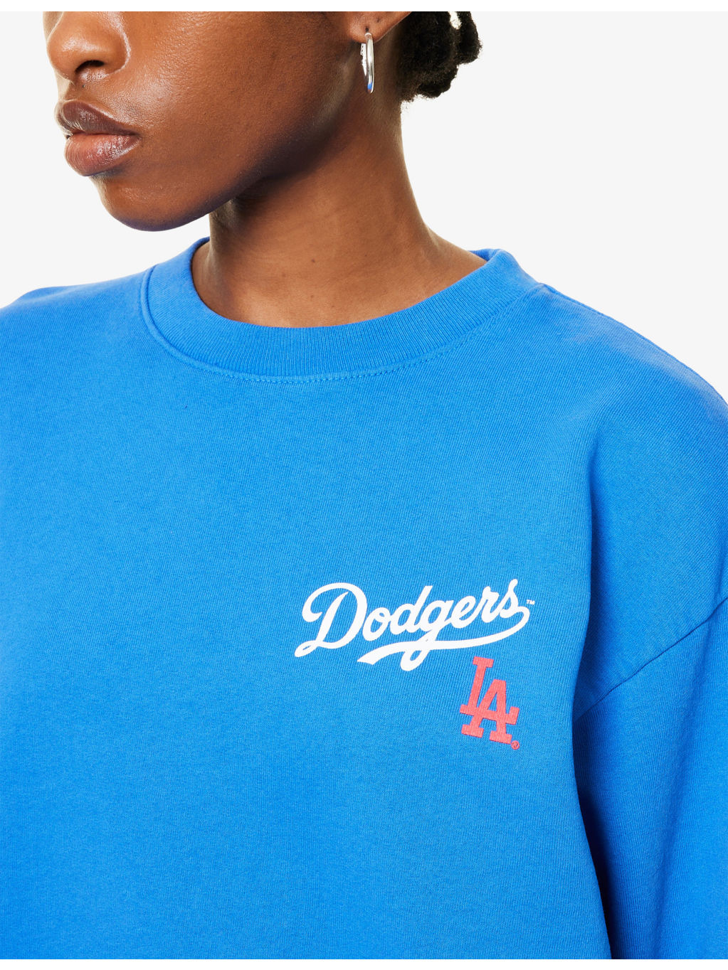 Dodgers Serif Round-Neck Cotton-Jersey Sweatshirt - 5