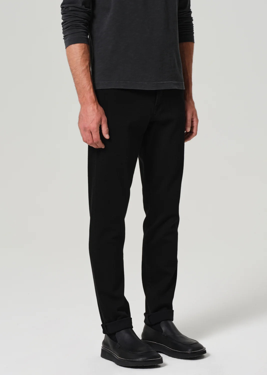 London Tapered Slim Cashmere Denim in Starless - 4