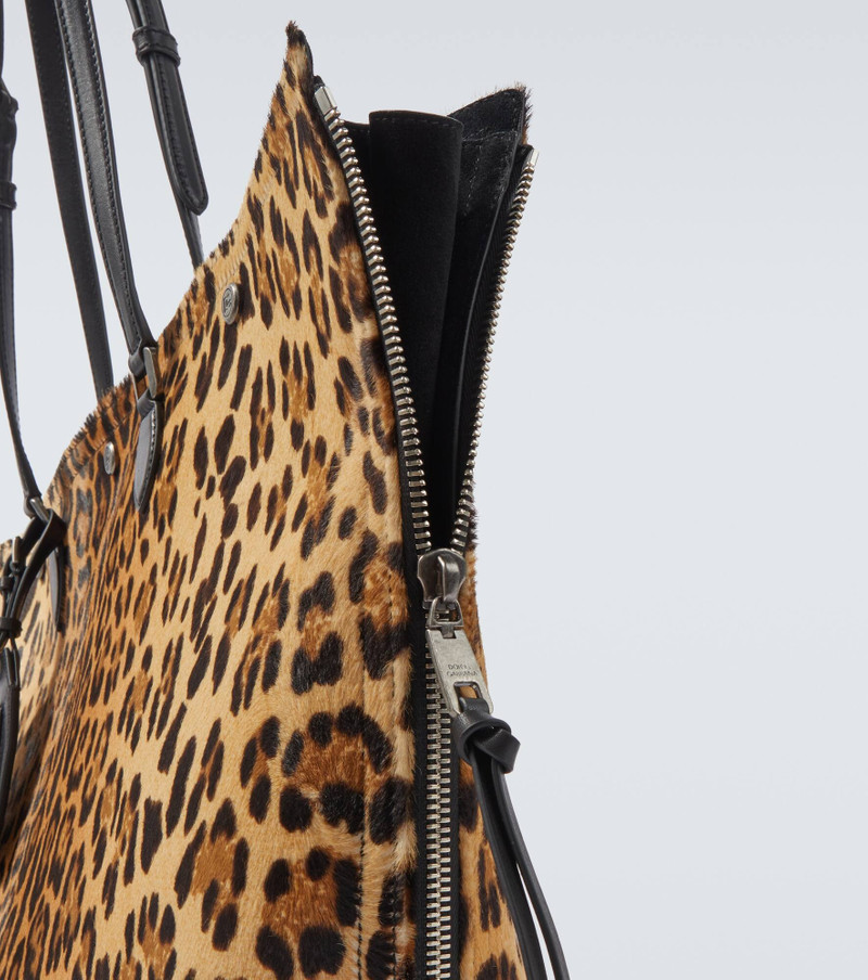 Atene leopard-print calf hair tote bag 6