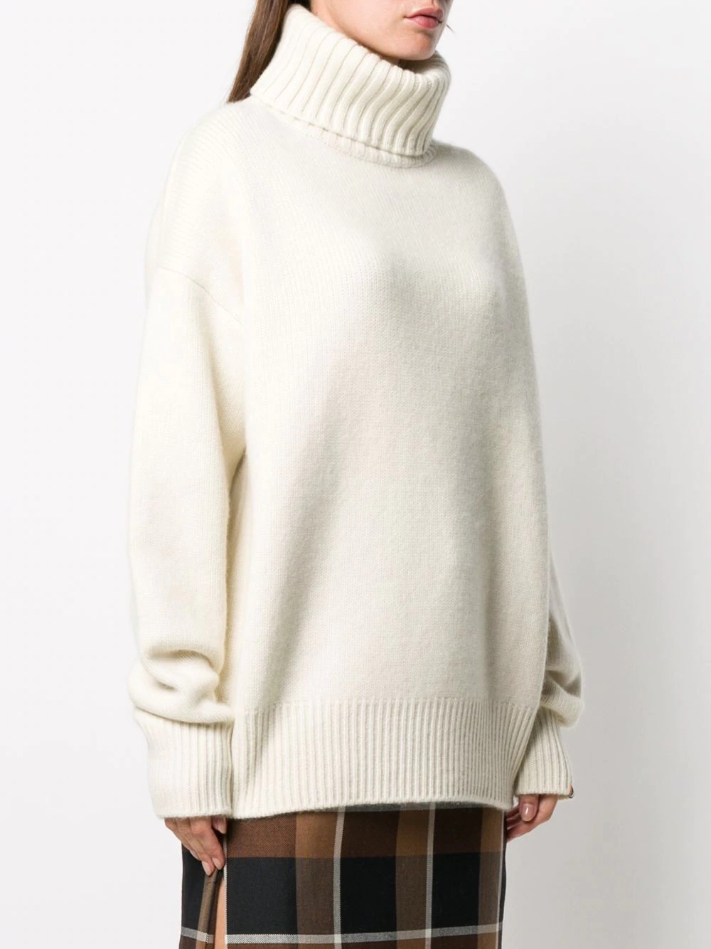 roll neck rib-trimmed jumper - 3