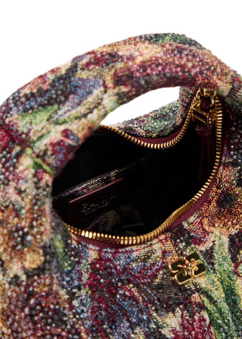 Ganni Embellished Tapestry-weave Hobo bag 4