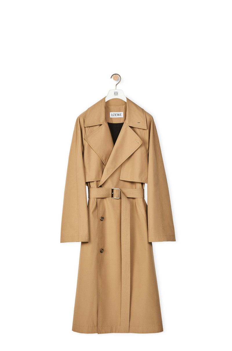 Double flap trench coat in cotton 1