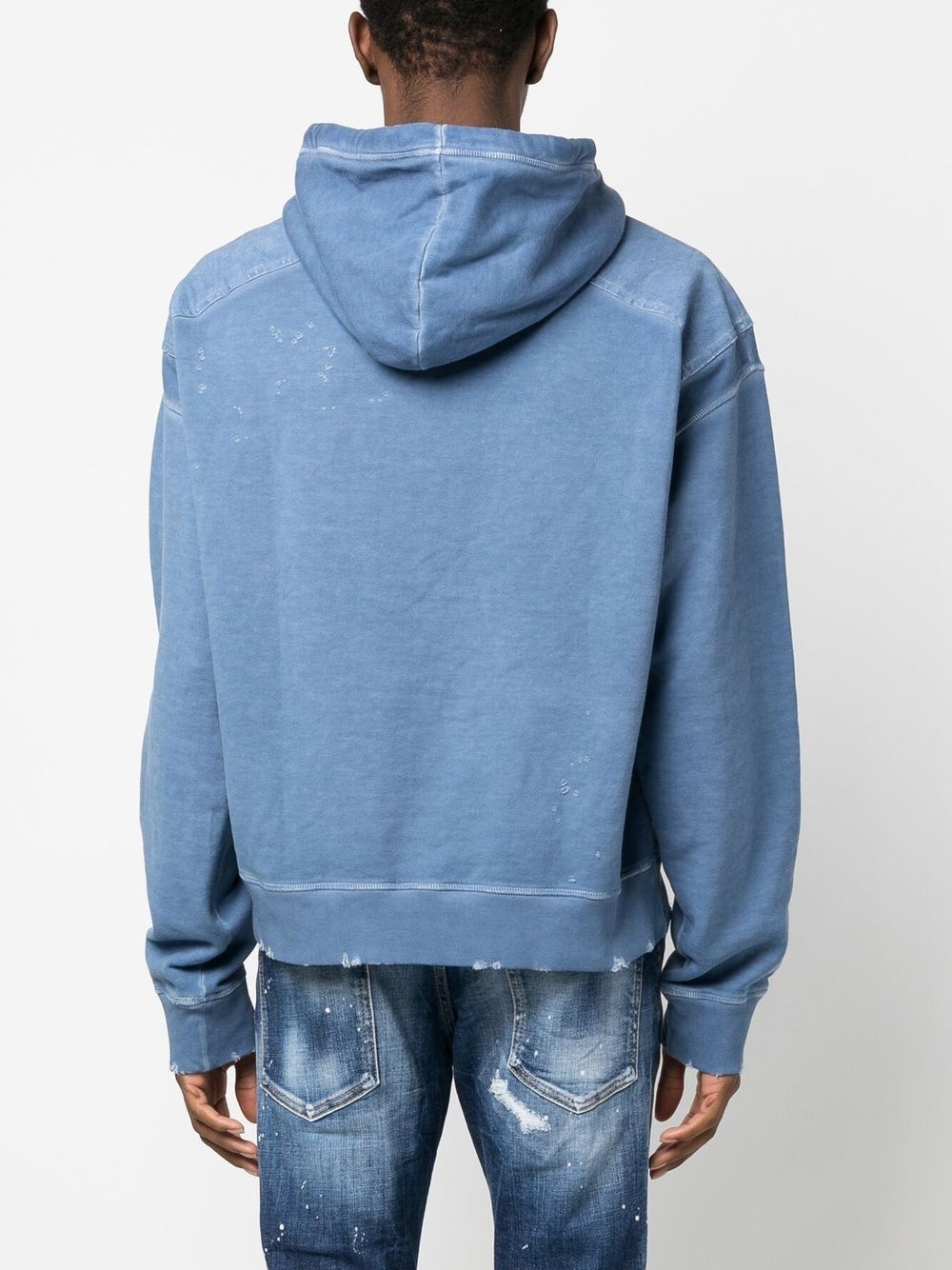 logo-print distressed hoodie - 4