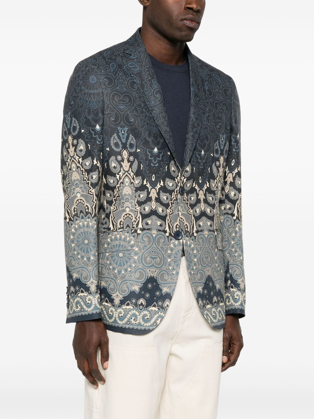 paisley-jacquard blazer - 3