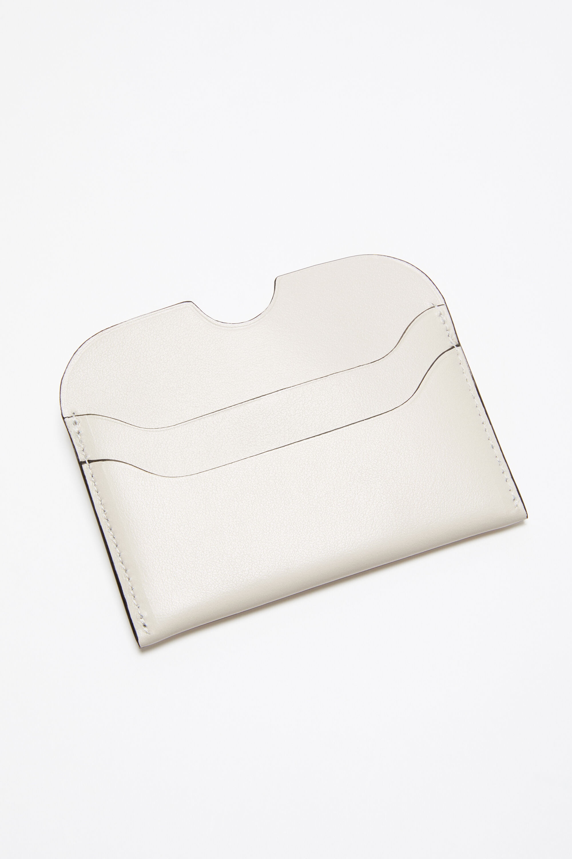 Leather card holder - White/black - 4