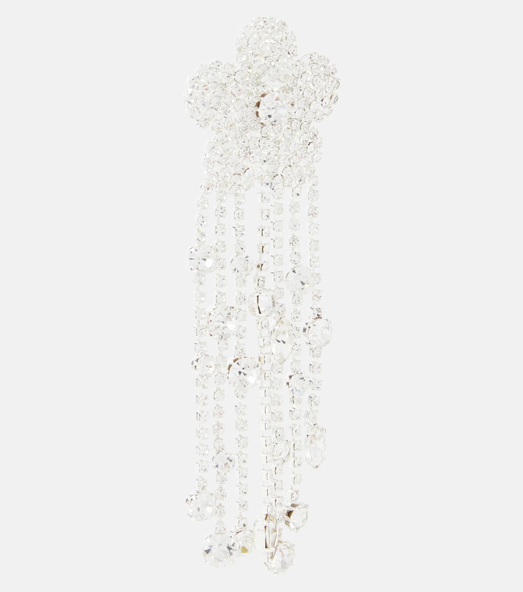 Floral crystal-embellished earrings - 2