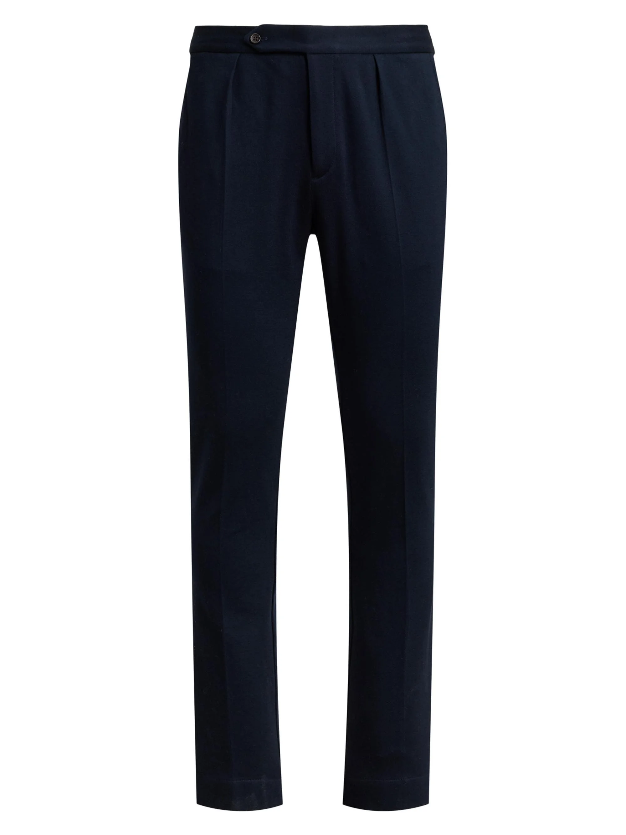 Men's Pleated-Front Knit Mesh Sport Trousers - Navy - 1