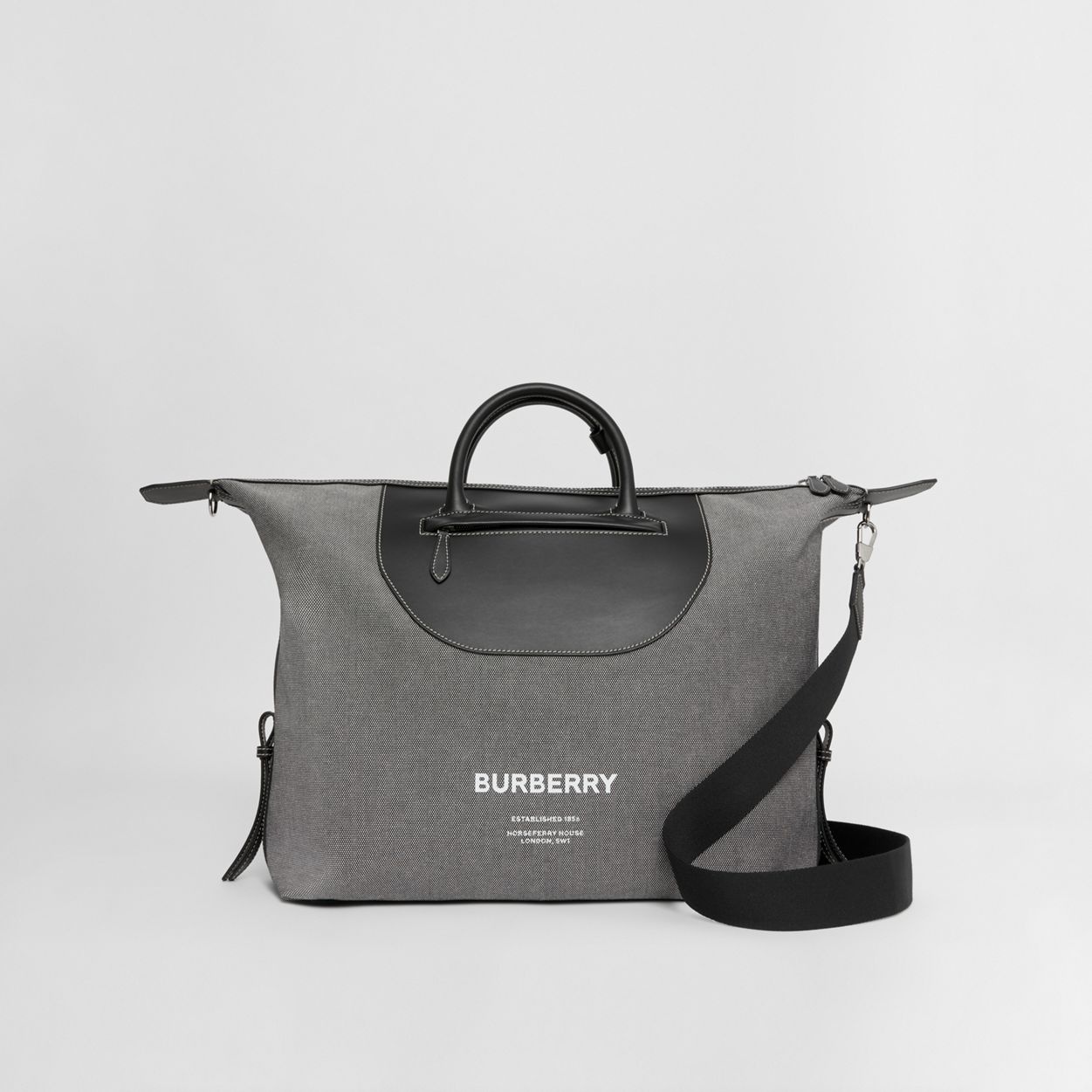 Horseferry Print Canvas and Leather Holdall - 9