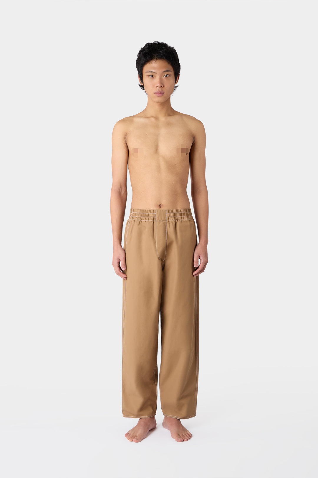 ELASTIC PANTS / dark beige - 6