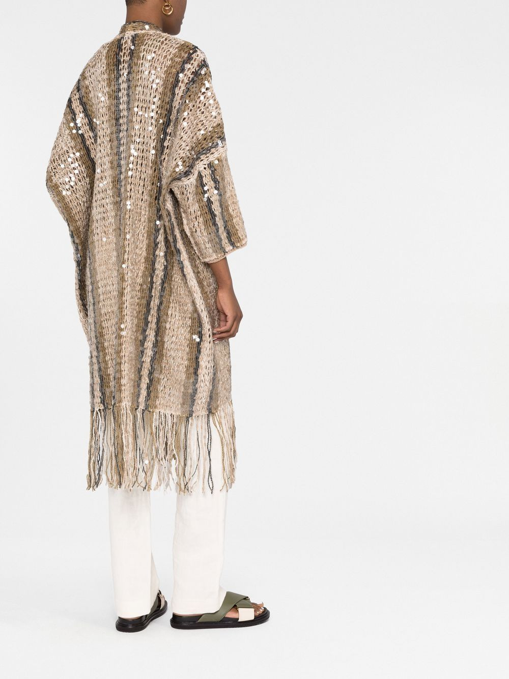sequin-embellished knitted cardigan - 4