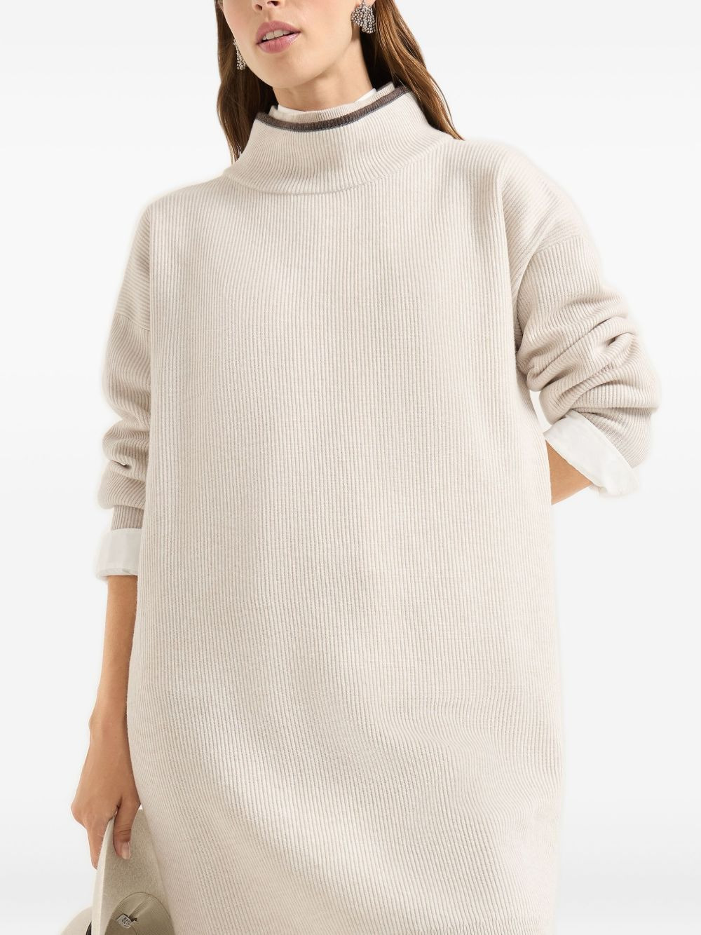 ribbed high-neck dress - 4