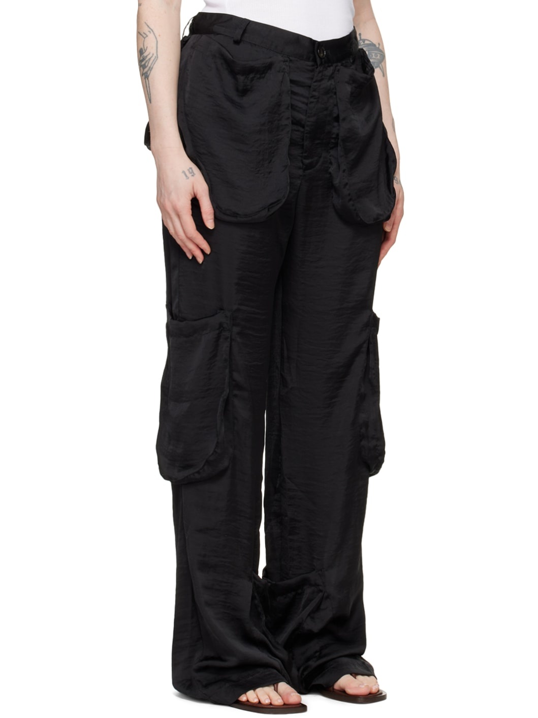 Black Patch Pocket Trousers - 2