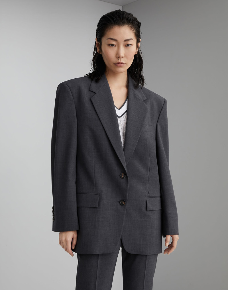 Tropical luxury wool blazer with monili 1