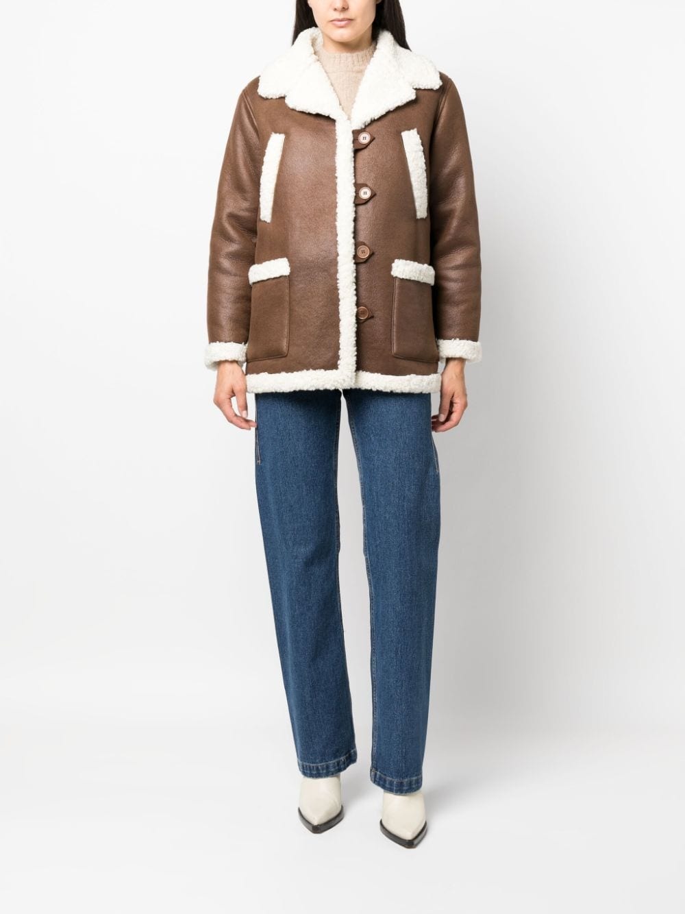 Clara faux-shearling trim jacket - 2