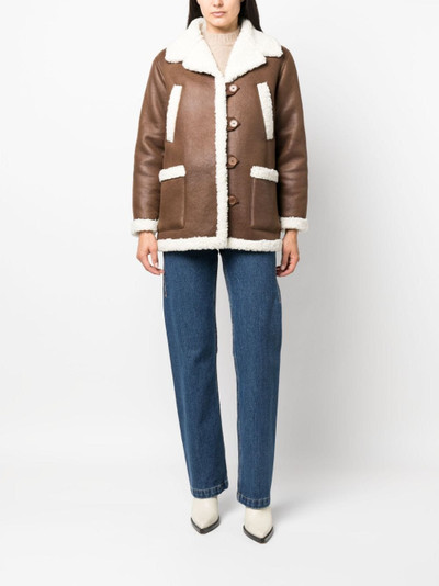 A.P.C. Clara faux-shearling trim jacket outlook