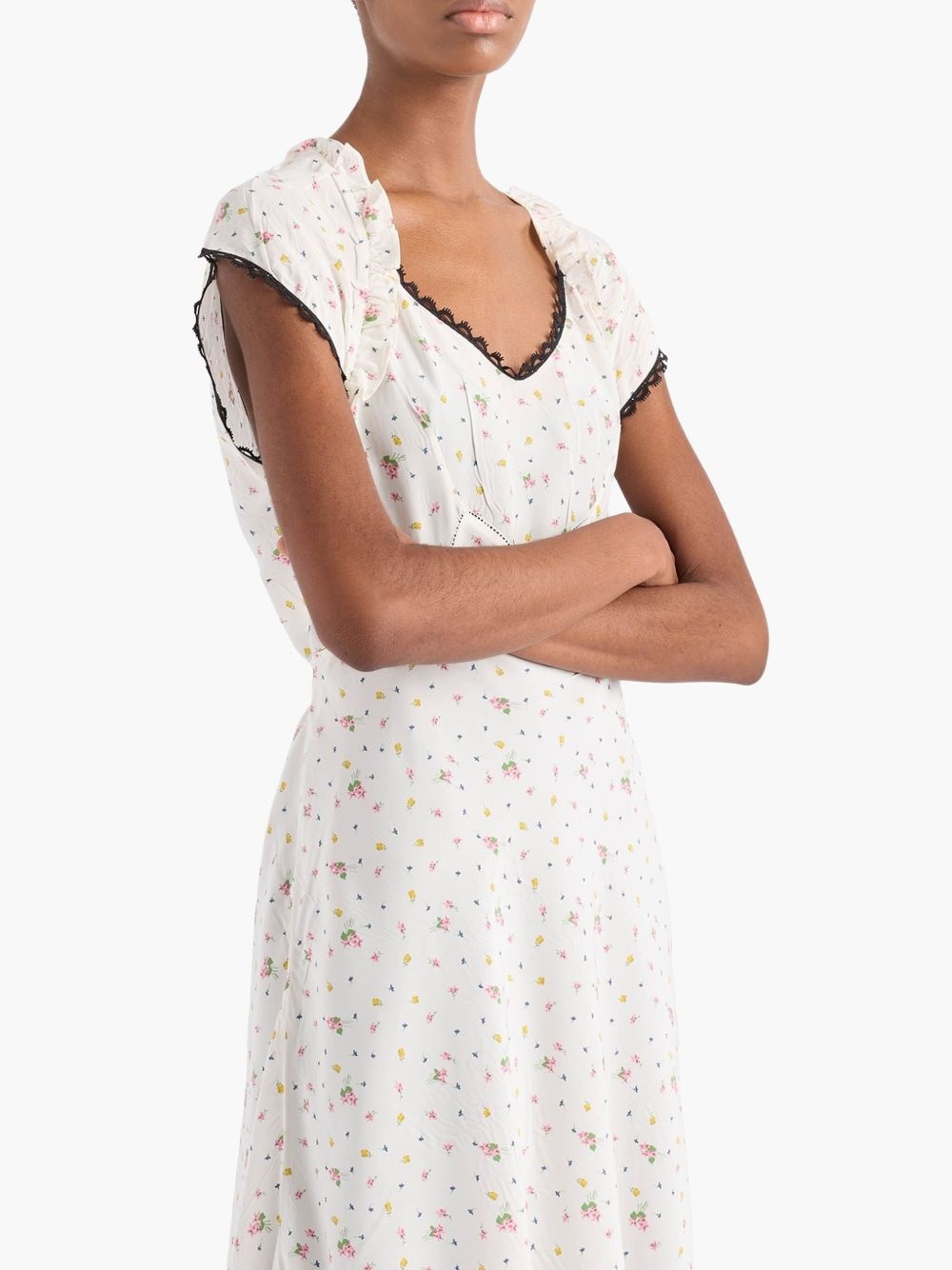 floral-print pongé dress - 4