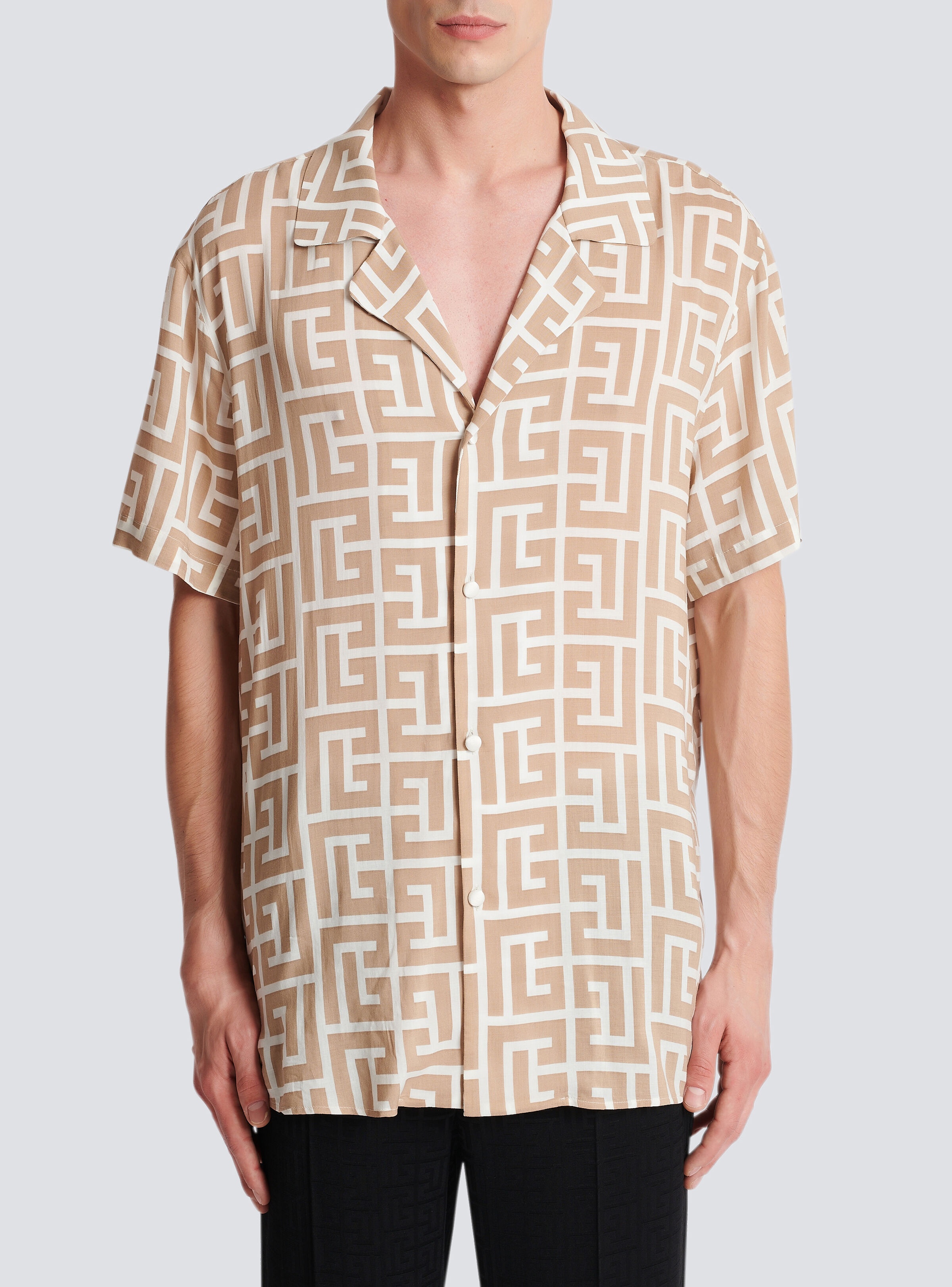 Monogram print flowing shirt - 5