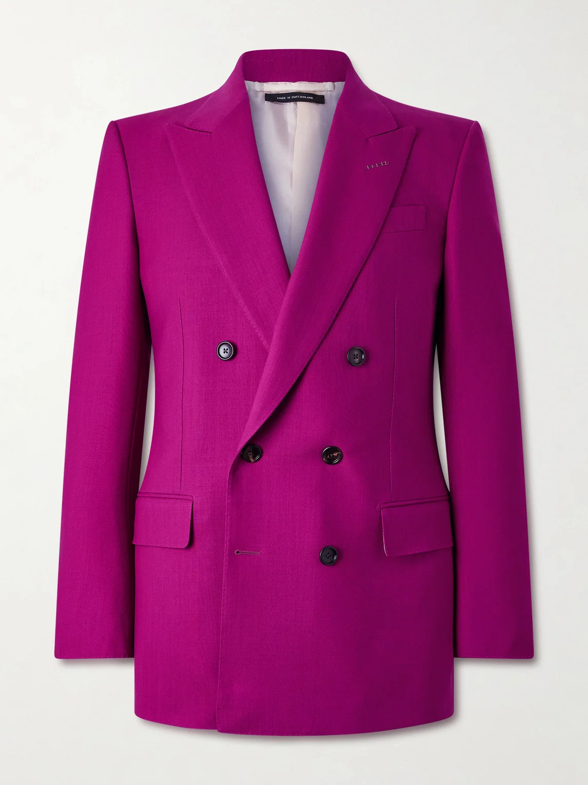Slim-Fit Double-Breasted Wool-Twill Suit Jacket - 1