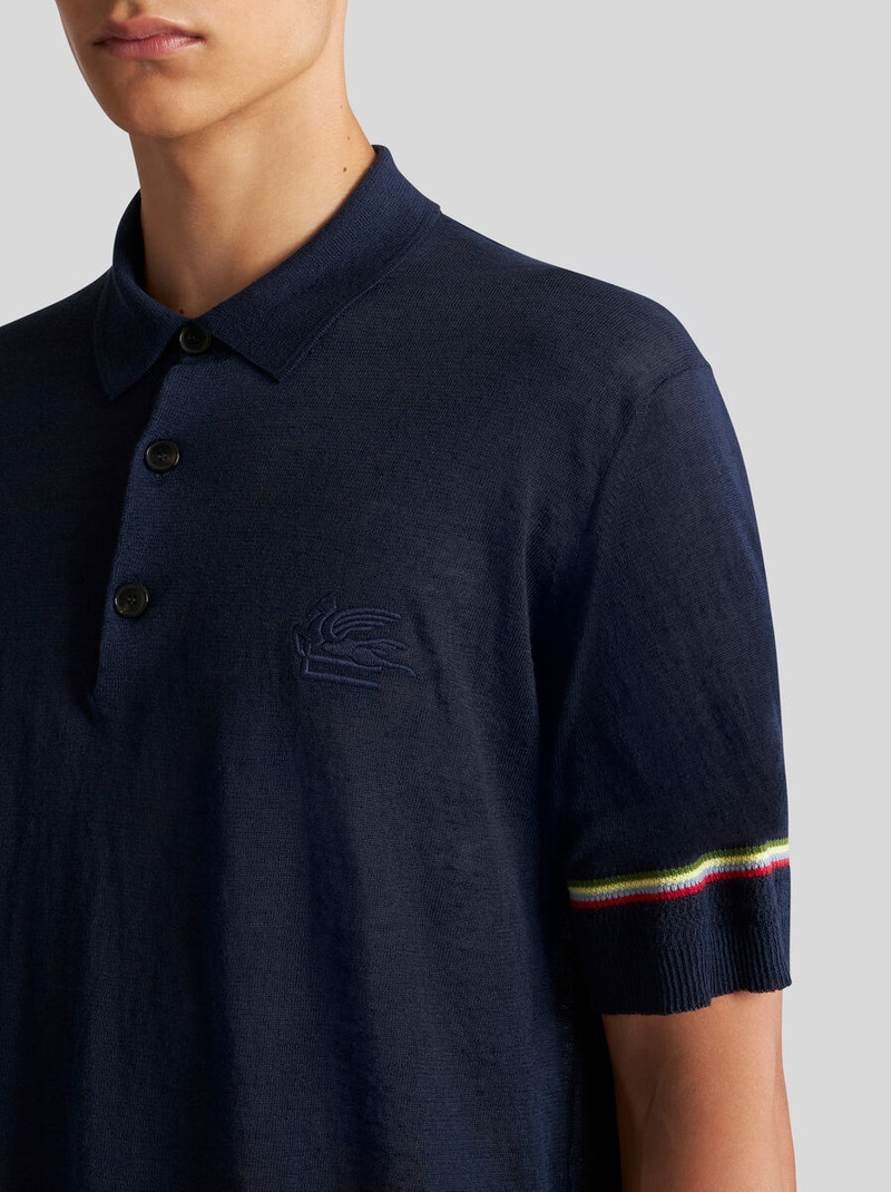 Etro LINEN AND COTTON POLO SHIRT outlook