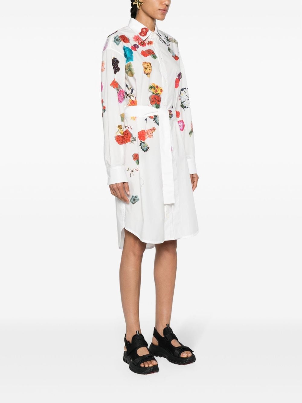 floral-print cotton shirtdress - 3