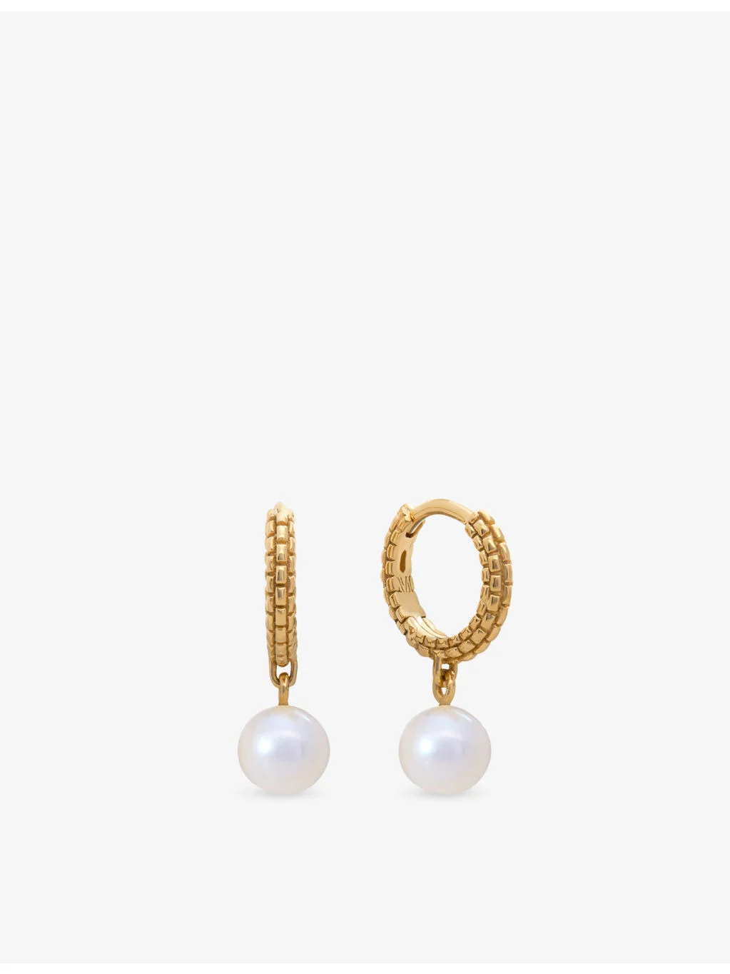 Heirloom 18ct Yellow Gold Vermeil And Pearl Drop Huggies - 1