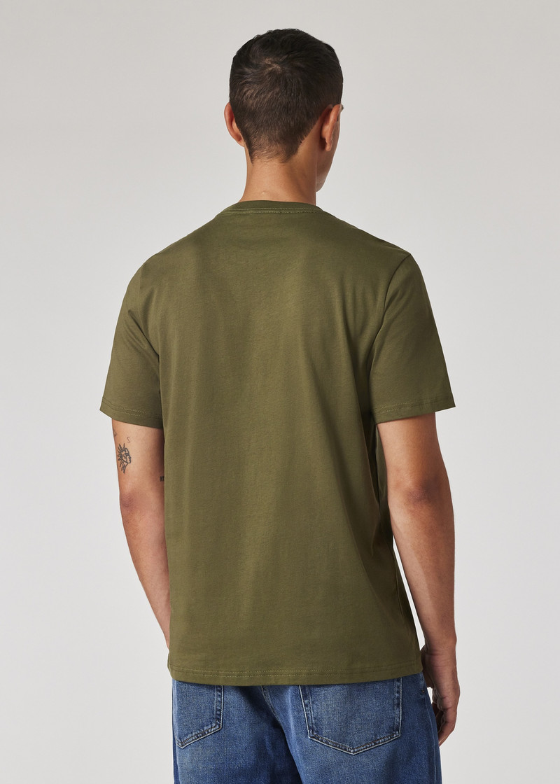 Dark Green 'Zebra' Line Up Print T-Shirt 4