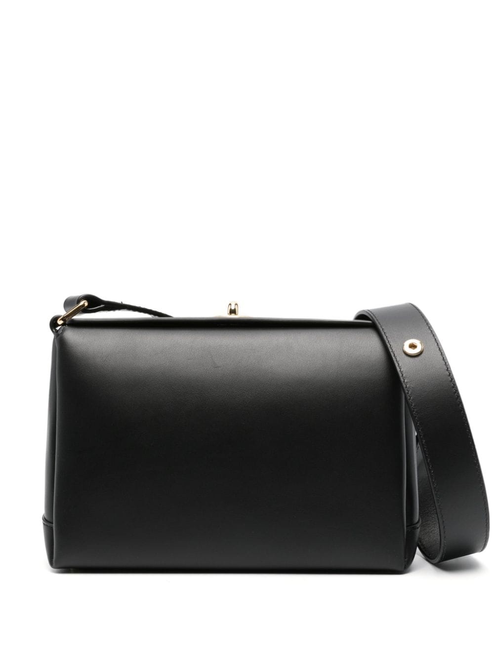 twist-lock leather shoulder bag - 1