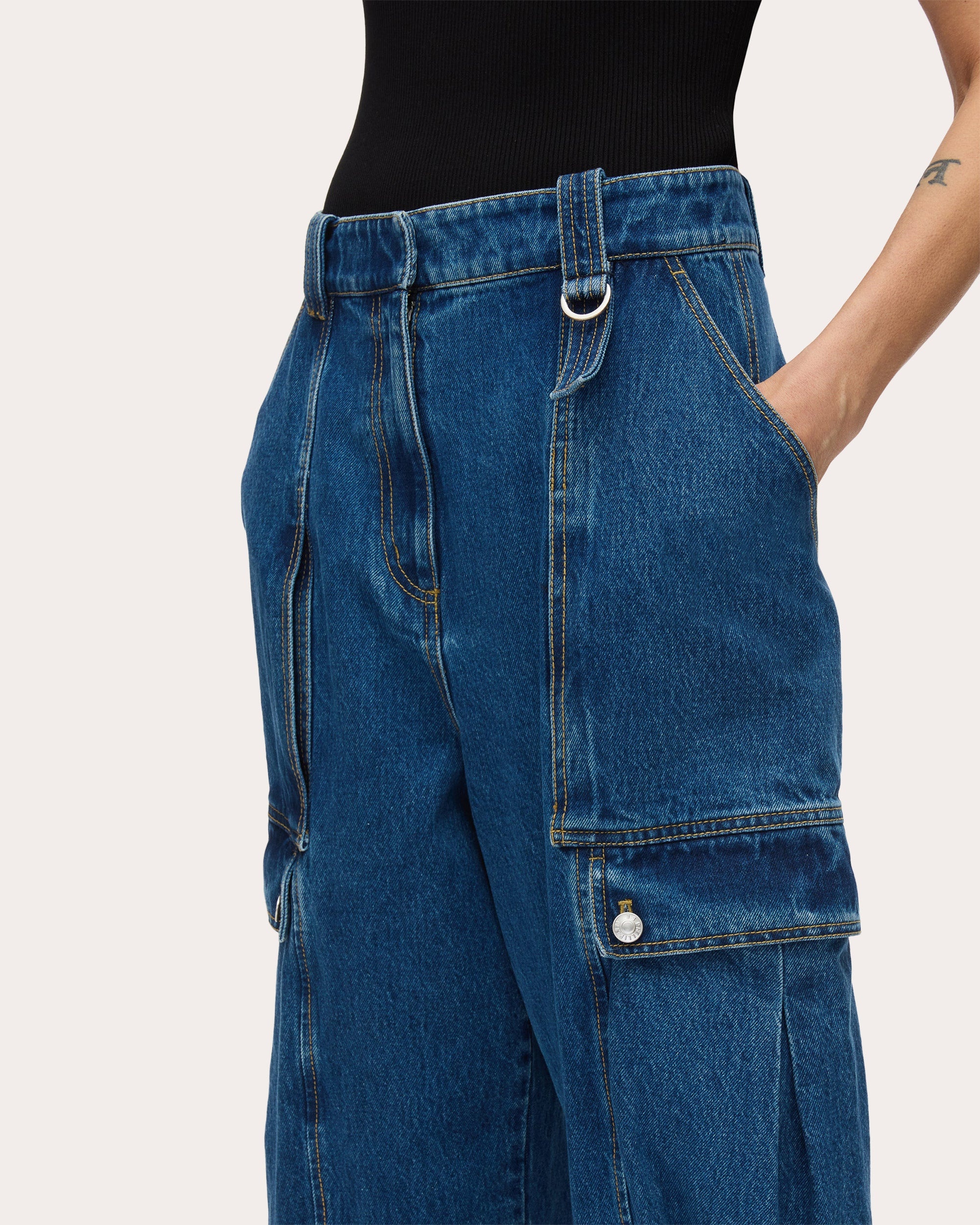 Tapered Cargo Jeans - 4