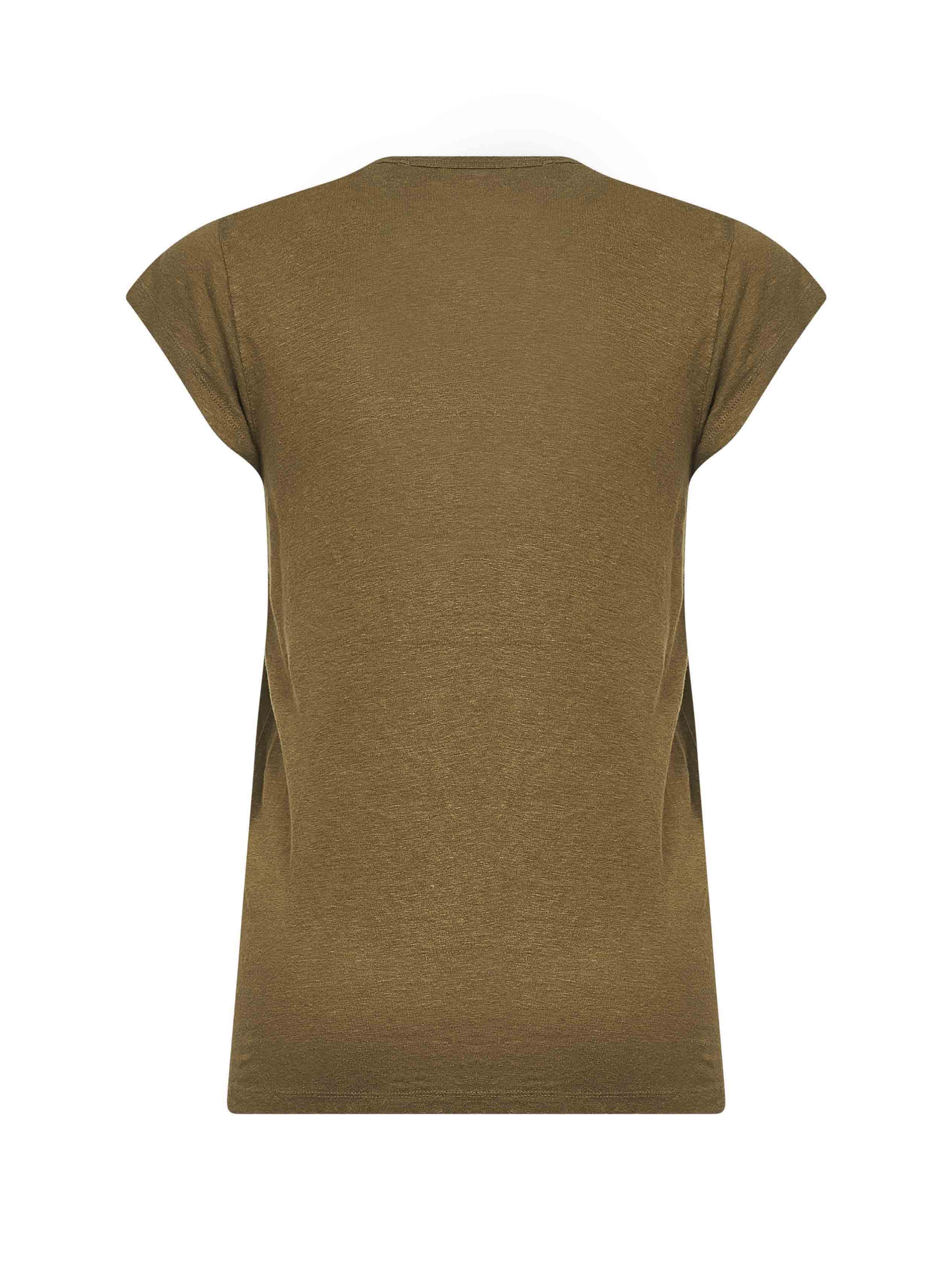 Khaki lightweight linen Zankou T-shirt - 2