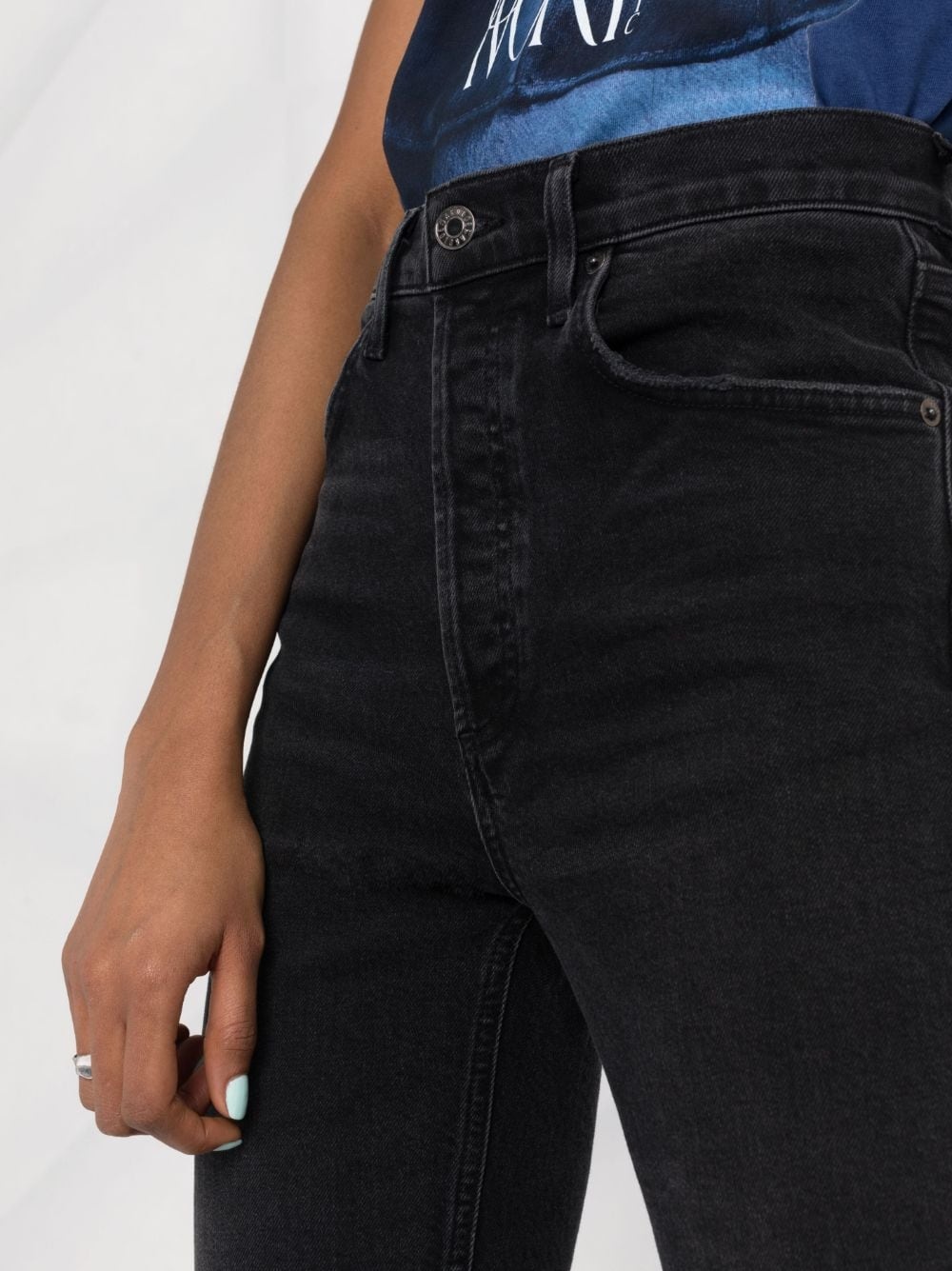 high-waisted straight-leg jeans - 5