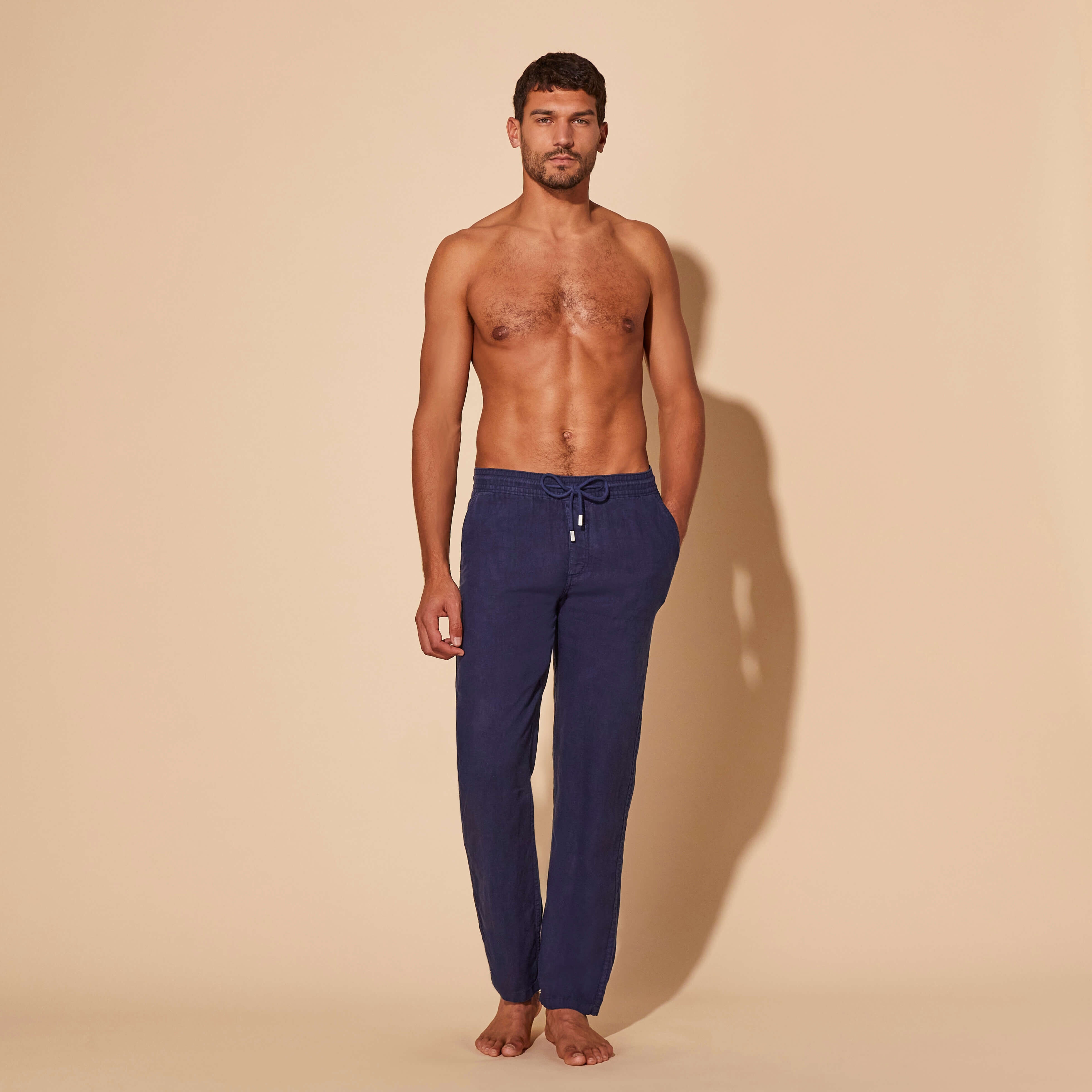 Men Linen Pants Solid - 3